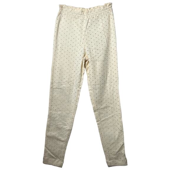 Vintage 80s Yellow Eyelet Pants Leggings High Waist Size Small Cottage Fairy - Picture 1 of 8